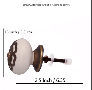 Laiton antique filigrane fleur boutons en céramique armoire industrielle poignée tire pour chambre commode cuisine salon armoires - Product Image 3