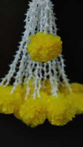 Marigold pelucheux artificiel avec glands Rajnigandha parfait pour Diwali, Navratri, mariage, maison, entrée de la porte principale, décor de temple - Product Image 2