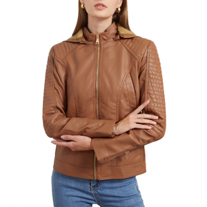 Chaquetas de Cuero para Mujer, Nueva Colección, Chaquetas de Piel de Oveja Auténtica, Chaqueta Corta, Abrigo Sólido y Transpirable - Product Image 4