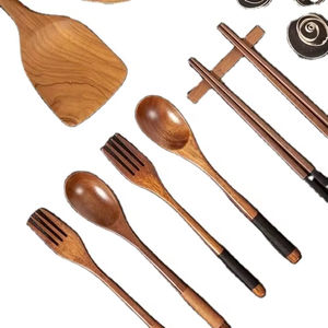 High Quality Sustainable Natural <b>Wooden</b> <b>Utensils</b> Set Quality Dinner Ware From Vietnam Manufacturer Wholesale - Product Image 1