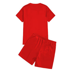 OEM Factory Wholesale CUSTOM <b>Mens</b> T-<b>shirt</b> <b>Shorts</b> <b>Set</b> Wax Print T-<b>shirt</b> <b>Set</b> for Summer Party - Product Image 2