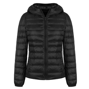 Nueva moda elegante mujer chaqueta acolchada tela transpirable Color azul sólido algodón relleno acolchado invierno burbuja chaqueta - Product Image 4