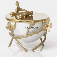 Support de décoration en verre transparent plaqué or fait à la main décoration de table de qualité supérieure boîte à bonbons article de cadeau de mariage et d'événements