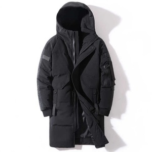 OEM Service High Quality Winter Men's Down Jacket Hooded Fashion Long Down Coat Men Waterproof Men Clothing Long Parka for Sale - Product Image 3