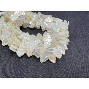 ลูกปัดเปลือกหอยมุกครึ่งวงกลมสีขาวสำหรับทำเครื่องประดับ - Product Image 3