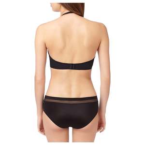 Reggiseno a scollo profondo Le Mystere da donna Infinite Possibilities 1124, confortevole, senza ferretto, push-up, nero, taglia M, con chiusura frontale e logo sulla copa. - Product Image 3