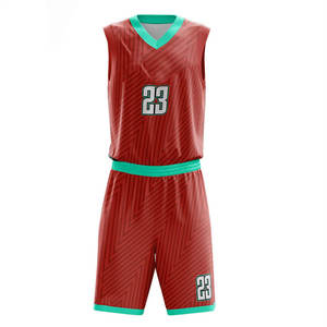 Maillot de sublimation vierge OEM Robe de basket-ball imprimée en couleur rouge Maillot de basket-ball réversible personnalisé avec logo grande taille - Product Image 6
