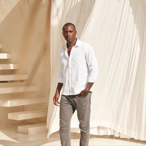 Camisa de Esmoquin de Manga Larga para Hombre, de Alta Calidad, Sólida, No Tejida, Formal de Verano, ODM, 40% Algodón + 60% Poliéster - Product Image 4