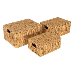 Best Choice Rectangle Waterhyacinth Vietnam Basket Handmade Eco-Friendly Stylish Storage for Laundry Organization Home Decor - Product Image 1