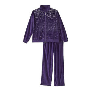 Chándales de Mujer con Pedrería, Diseño Personalizado, MOQ Bajo, para Uso en Exteriores, Ropa de Mujer, Chándal de Color Sólido - Product Image 4