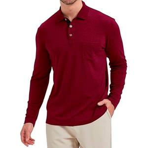 Camisetas de Golf Personalizadas de Alta Calidad para Hombre, Corte Atlético, Manga Larga, 100% Algodón, Transpirables, Tejidas, Casuales, de Bangladesh - Product Image 6