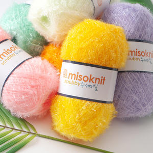 Misoknit superventas 100% poliéster tejido a mano Scrubby hilo muy suave en 65 colores diferentes patrón crudo tejer OE Technics - Product Image 4