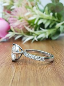 Bague de fiançailles et de mariage en or jaune/rose massif 14 carats, forme ronde, diamant de laboratoire VVS 2,0 carats, pour bijoux fins, tendance féminine - Product Image 3