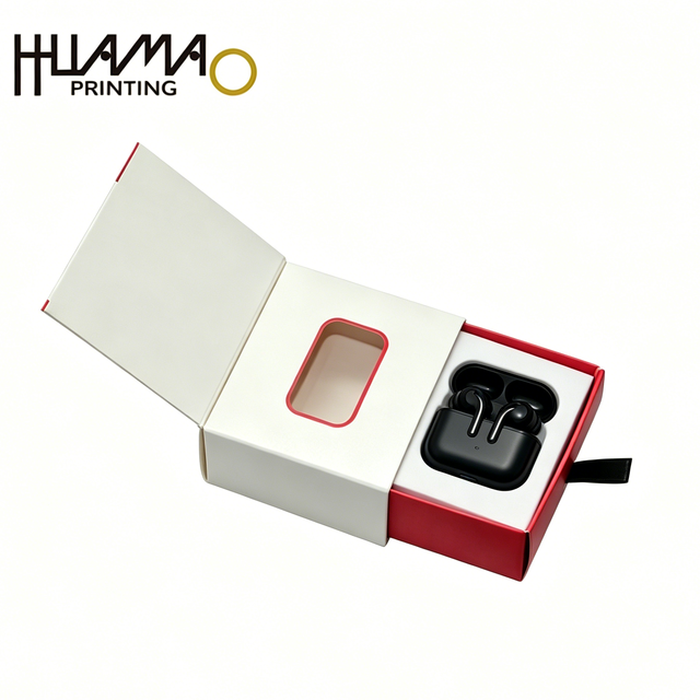 USB Flash Drive Packaging Box Custom Logo with Window & EVA Insert Sliding Drawer Style Paper Gift Box for Pendrive Electronics