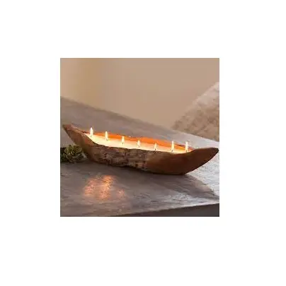 Soporte de madera para velas, forma de barco para Navidad, antiguo, para festival, venta