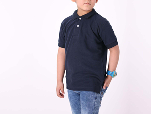 Temporada de verano 100% piqué de algodón peinado 220gsm logotipo bordado personalizado azul marino niños Polo con mangas cortas 8 años - Product Image 4