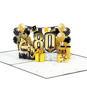 Kiricard Carte de voeux faite à la main Conception d'anniversaire dorée Carte pop-up vietnamienne Nouveau design pour l'artisanat d'anniversaire - Product Image 1