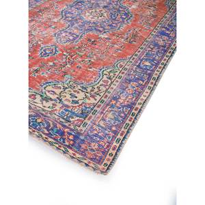 Tapis en laine noués à la main de grande taille, style vintage, motif médaillon rouge et orange, pour salon ou couloir - Pae-2865 - Product Image 2