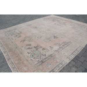 Alfombra Vintage, Alfombra Turca Extra Grande de 9.8x12.5 pies, Alfombra de Lana Sólida Gris - Product Image 3