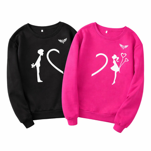 Custom 2026 Maroon & Pink Couple Sweatshirts Matching Love Heart Print Crewneck Pullover Custom Unisex <b>His</b> & <b>Hers</b> Couple <b>Hoodies</b> - Product Image 6