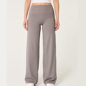 Venta al por mayor de las mujeres Falre Jogger 100% algodón transpirable suave holgado ancho pantalones de pierna recta pantalones de chándal - Product Image 1