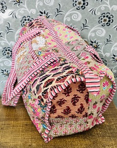 กระเป๋าเดินทางแบบดัฟเฟิลผ้าฝ้ายลายบล็อกพิมพ์  หรูหรา สปอร์ต  ขนาดใหญ่  ทนทาน  เป็นมิตรกับสิ่งแวดล้อม  พร้อมซิปปิด - Product Image 4