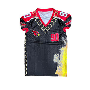 Uniforme de fútbol americano hecho a medida al mejor precio, conjunto de ropa deportiva transpirable con impresión por sublimación profesional - Product Image 5