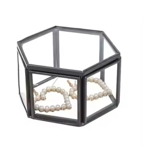 Boîte à bijoux en fer et en verre au design classique, boucles d'oreilles et bagues, nouvelle arrivée, qualité incroyable - Product Image 1