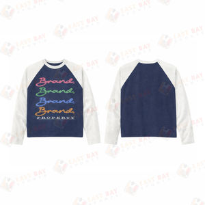 Nueva Camiseta de Hombre, Estilo Urbano, Personalizada, de Gran Tamaño, Tejido Waffle de 300 g/m², Camiseta Vintage de Manga Larga Raglán - Product Image 5