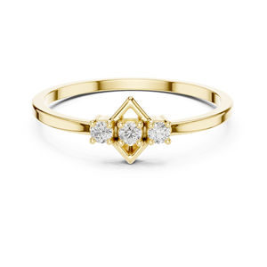 Anillo de Compromiso de Oro Blanco de 14K con Diamante Redondo Cultivado en Laboratorio para Mujer |   Diamante Cultivado Nuevo - Product Image 3