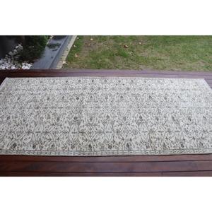 พรมตุรกีขนาด 3.7x8.7 ฟุต พรมวินเทจ พรมลายทางสีขาว - Product Image 3