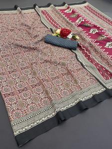 Diseñador indio Dola SIlk Superventas Fancy Jari Work Ropa étnica Look Saree Más de moda Exportación Sexy Blusa Exclusiva Boutique - Product Image 4