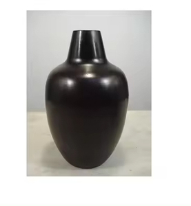 Florero de Metal para decoración de sala de estar, floreros de Metal con recubrimiento de polvo negro, calidad Superior, hogar, Hotel, restaurante - Product Image 1