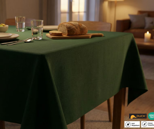 Mantel de Tela de Pato Resistente al Agua y a las Manchas de 100x100cm |   Funda para Comedor Interior/Exterior de Lona Verde Oscuro con Certificación OEKO-TEX - Product Image 4