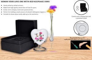 Urna de corazón de colibrí-Mini urna de cremación de corazón con soporte y caja premium-pequeña urna de recuerdo perfecta para adultos y bebés - Product Image 4