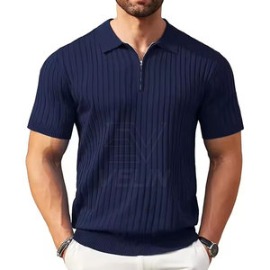 Polo à manches courtes pour homme avec fermeture éclair, matière durable, à porter tous les jours, polo à manches courtes avec fermeture éclair pour homme - Product Image 1
