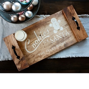 Bandeja de servicio decorativa de Navidad de madera de Metal de lujo de bajo precio 2024 para postres de nueces desayuno decoración de Navidad Vintage - Product Image 5