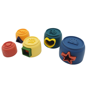 Montessori Silicone đầu học tập xây dựng Stackable ly đồ chơi mềm mọc răng trò chơi cho trẻ sơ sinh - Product Image 6