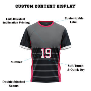 Camiseta Deportiva Personalizada para Hombre |   Camiseta Deportiva con Estampado de Números, Gris y Negra, Venta al Por Mayor, Ropa Deportiva OEM - Product Image 3