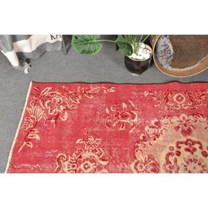 Tapis turc Vintage classique rouge Beige 3.7 X 6.5ft grande surface laine Patchwork Latex pour adolescent Rectangle couloir chambre décor - Product Image 3