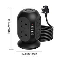 Nouvelle arrivée, multiprise de type Afrique du Sud, protection contre les surtensions, rallonge avec 8 prises, 4 ports USB, câble ABS de 5 m