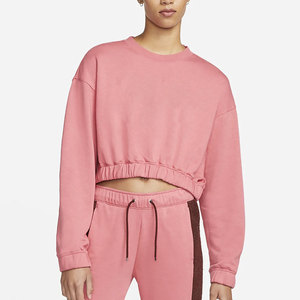 Sudadera de cuello redondo de alta calidad personalizada, Top corto de punto informal de algodón, sudaderas con capucha para mujer, sudadera recortada para mujer - Product Image 5