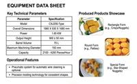 Formeuse automatique de galettes et de nuggets de viande haute performance, CXJ200, diamètre 150 mm, pour usine de snacks