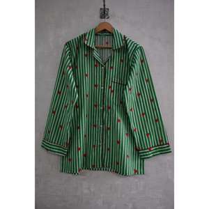 Women's <b>Summer</b> Cotton Floral Print Pajama Set Hand Block Print Quick Dry & Breathable Comfortable Full Length <b>PJs</b> - Product Image 2