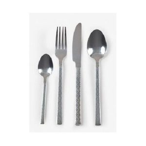 Juego de cubiertos de cocina y mesa, cubiertos, juegos de vajilla, cuchara, tenedor, acero inoxidable con mango de diseño delgado, cuchara de Color plateado - Product Image 1