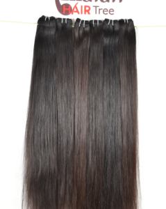100% Produit de bonne qualité Extensions de cheveux humains du temple indien Bundles droits non traités chimiquement Double trame disponible - Product Image 5