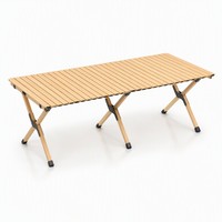 Table de camping portable enroulable en alliage d'acier au carbone, pliable, pour activités de randonnée