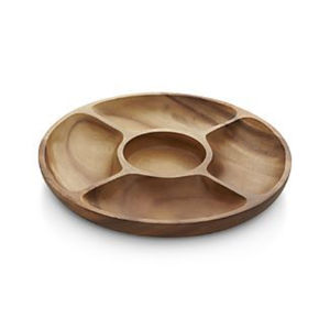 Bandeja de madera de diseño antiguo hecha a mano grano de madera Natural con patrón de hojas florales bandeja de compartimento de utensilios de cocina para uso en Catering - Product Image 6