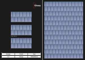 กระเบื้องเซรามิกติดผนังขนาด 300x600 มม. สำหรับห้องน้ำและห้องครัว ผิวมันเงา/ด้าน ลายแกะสลักแบบน้ำตาล ดีไซน์หรูหราสำหรับตกแต่งผนังภายใน  มีความต้องการสูง - Product Image 4
