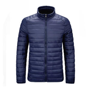 2024 nouveaux hommes décontracté hiver Parka solide col montant fermeture à glissière chaud bouffant veste Streetwear lumière toile poche mince - Product Image 6